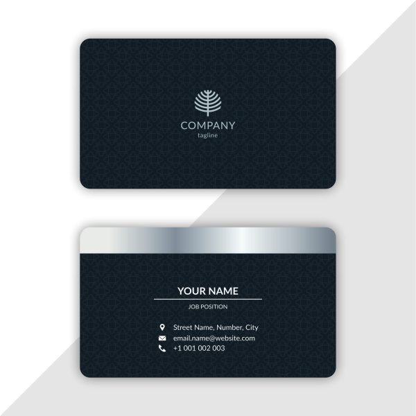 PVC visiting card with glossy finish and printed company details on a durable plastic surface