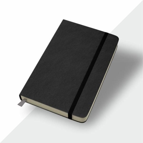 Open regular diary with handwritten daily notes and pen on a wooden desk