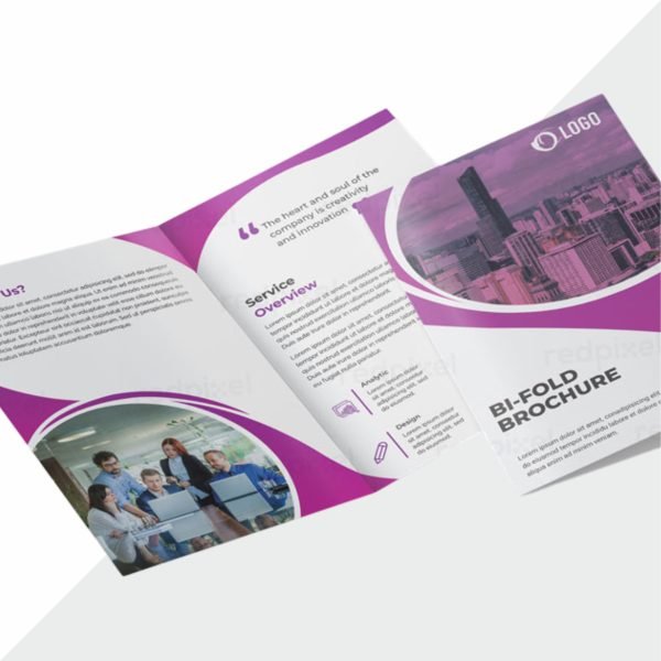 Bi-fold brochure with custom design, perfect for professional brand, service, or product presentations.