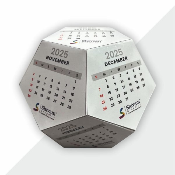 Cube table calendar with compact design and custom printing, ideal for office desks, corporate gifting, and brand promotion.