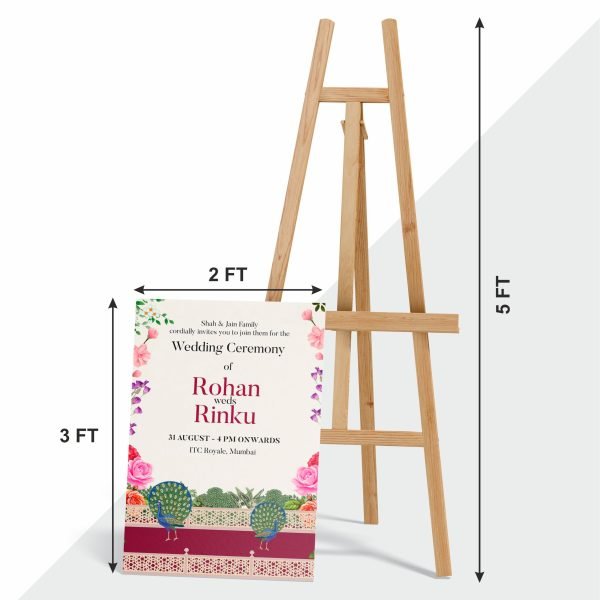 Easel stand with mounted sunboard, displaying vibrant, high-quality printed visuals for presentations, events, and promotions.