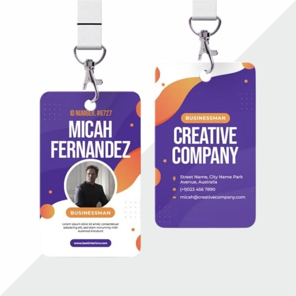 Custom event ID cards with durable print and customizable details for secure access and identification.