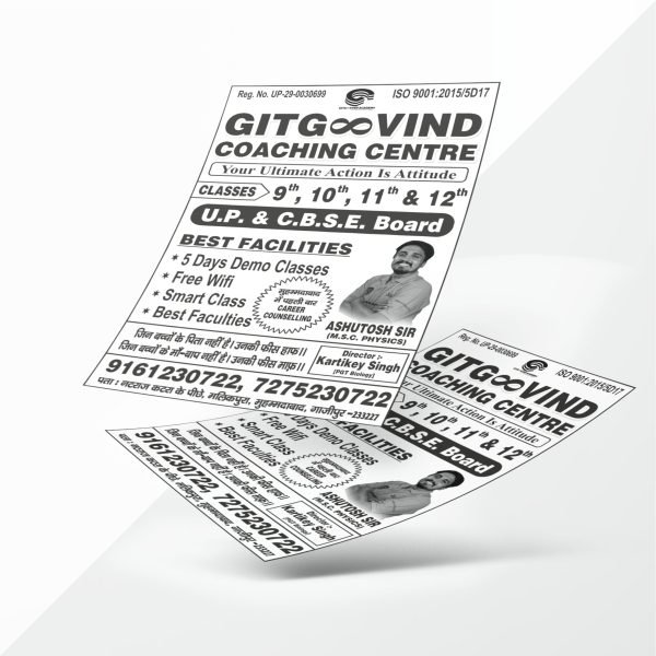 Black and white printed flyers for cost-effective advertising and promotions.