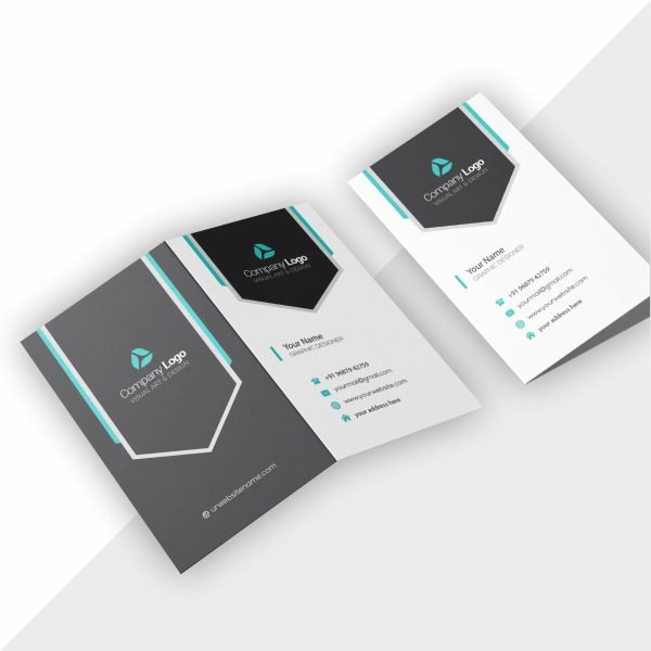 Foldable visiting card with extended layout and professional design