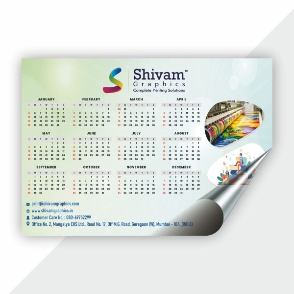 Wall gumming calendar with full-year layout and vibrant printing, ideal for homes, offices, schools, and retail spaces.