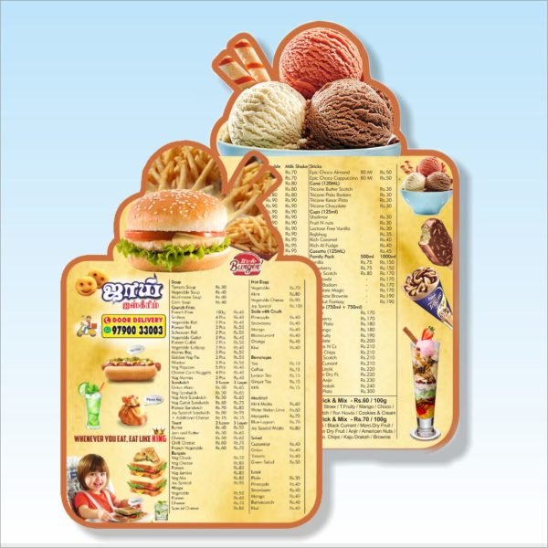 Sunboard Cutout Menu Card - Image 2