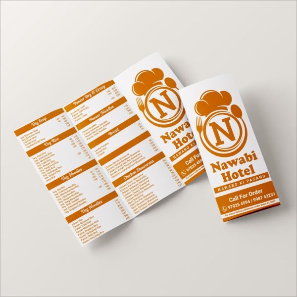 Tri Fold Parcel Menu (One Color) - Image 3