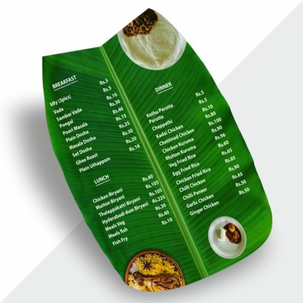 Sunboard cutout menu card with custom shape and vibrant print, ideal for counters, food stalls, and promotional displays.
