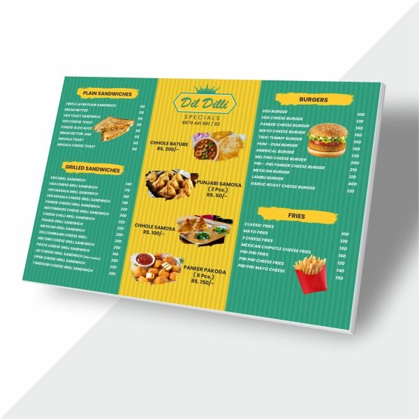 Sunboard Menu Card