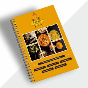 Wiro-bound menu card with sturdy spiral binding, ideal for restaurants, cafes, and bars seeking a durable and stylish menu format.